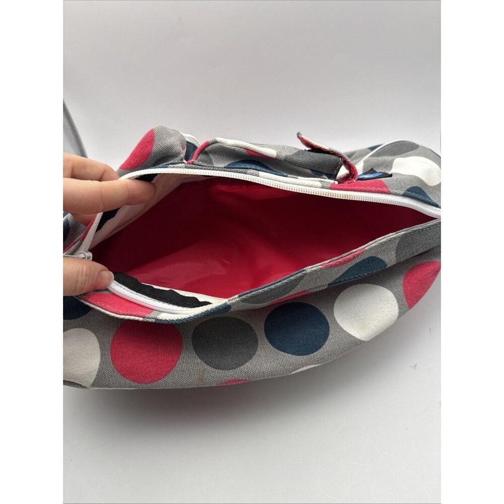 KAVU Got Dots Crossbody Bag Backpack Pink Blue Polka Dot Canvas Travel Purse - Picture 5 of 15